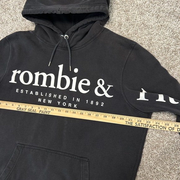 Abercrombie & Fitch Exploded Logo Hoodie Sweatshirt Big Logo Men Size Large Fade - Picture 3 of 8